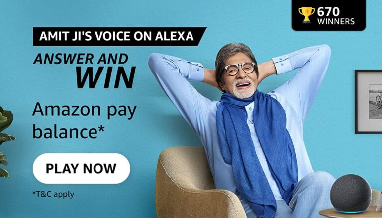 Amazon Amitji's Voice on Alexa Quiz Answers Win Rs.149