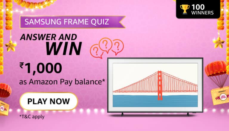 Amazon Samsung Lock your Frame TV Quiz Answers Win 1000