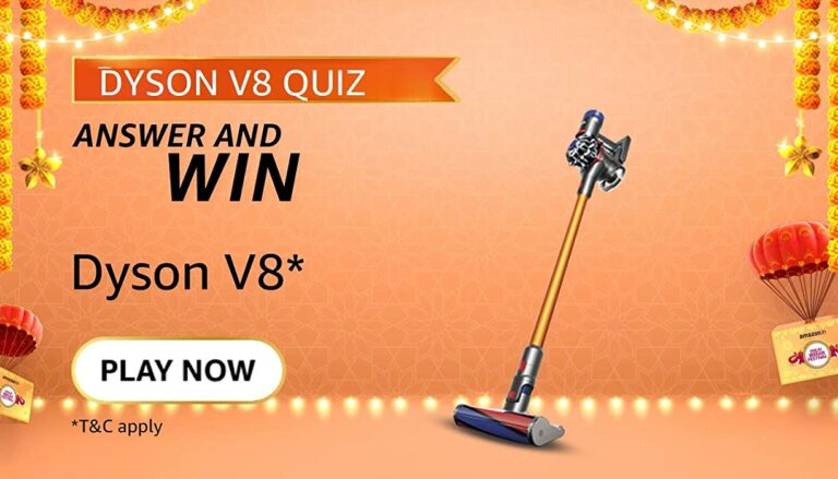 Amazon Dyson V8 Quiz Answers Win Vacuum Cleaner