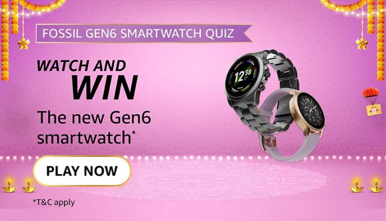 Amazon Fossil Gen 6 Quiz Answers Win Smartwatch