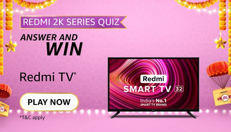 Amazon Redmi 2K TVs series Quiz Answers Win 4K TV
