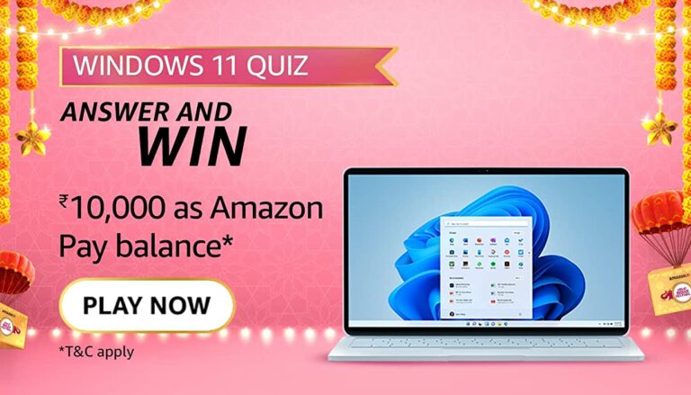 Amazon Windows 11 Quiz Answers Win 10000