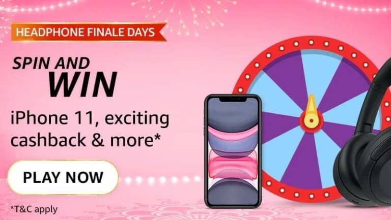 Amazon Headphone Finale Days Quiz Answer Spin & Win iPhone 11