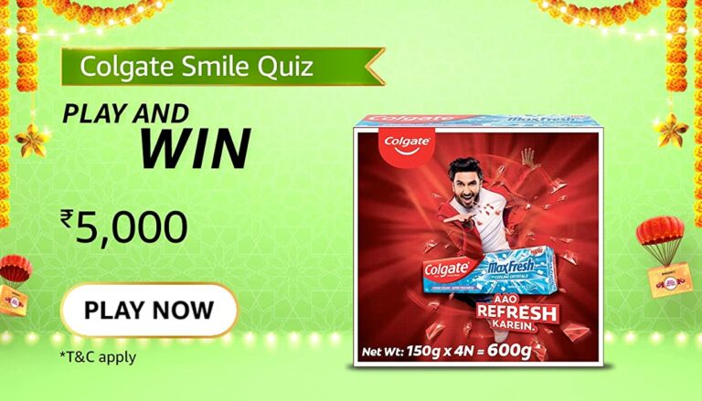 Amazon Colgate Smile Quiz Answers Win 5000