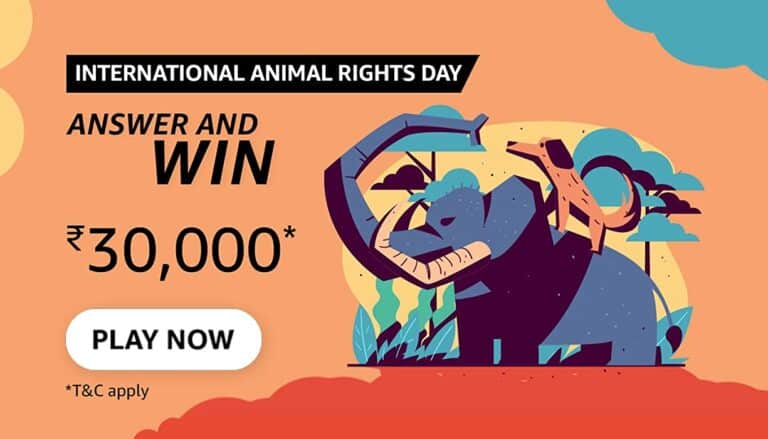 Amazon International Animal Rights Day Quiz Answers Win 30000