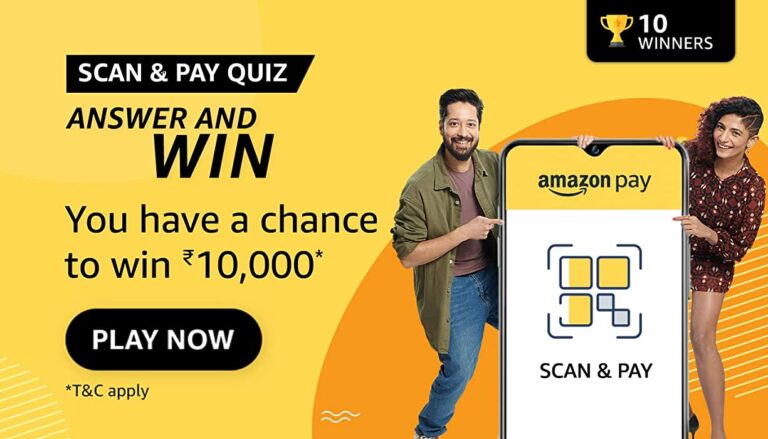 Amazon Pay Scan & Pay Quiz Answers Win 10,000