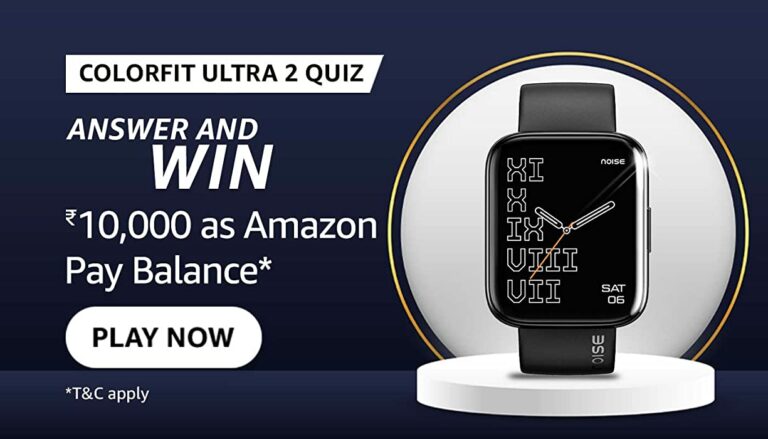 Amazon ColorFit Ultra 2 Quiz Answers Win 10,000