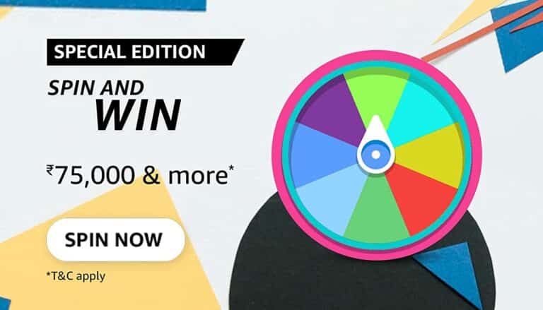 Amazon Special Edition Quiz Answers Spin and Win 75000
