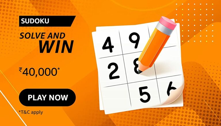 Amazon Funzone Sudoku Quiz Answers Solve & Win 40000