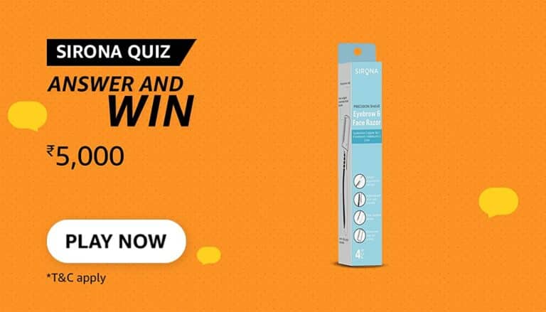 Amazon Sirona Quiz Answers Win 5000