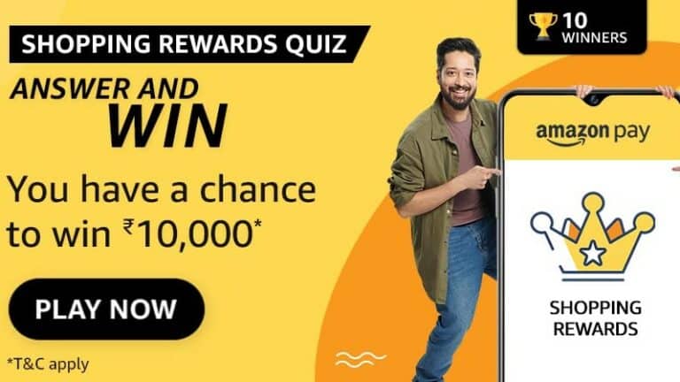 Amazon Pay Shopping Rewards Quiz Answers Win 10000