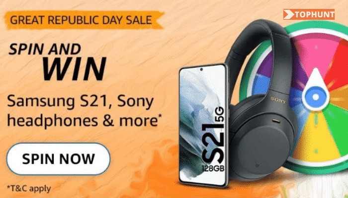 Amazon Great Republic Day Sale Quiz Answer Spin and Win iPhone 13 & Samsung S21