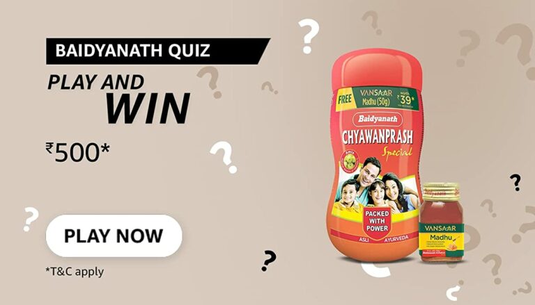 Amazon Baidyanath Quiz Answers Win - Rs.500