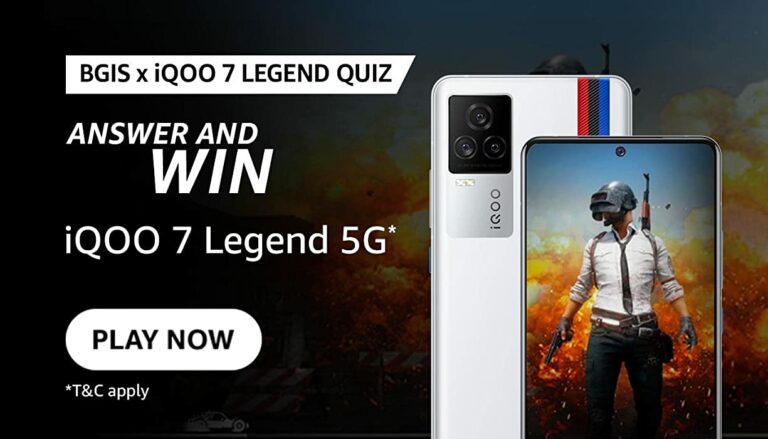 Amazon iQOO Quiz Answers Win iQOO 7 Legend 5G