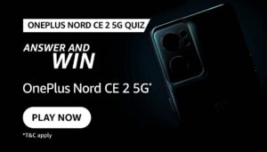 Amazon OnePlus Nord CE 2 5G Quiz Answers Today Win: SMARTPHONE