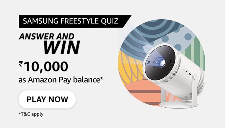 Amazon Samsung Freestyle Quiz Answers Today Win 10000