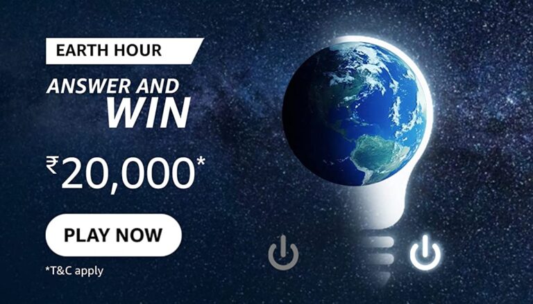 Amazon World Earth Hour Quiz Answers: Win 20000
