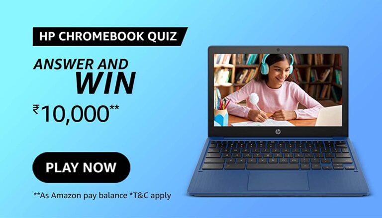 Amazon HP Chromebook Quiz Answers Today Win 10,000