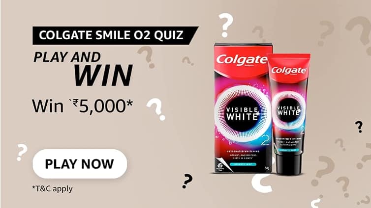 Amazon Colgate Smile O2 Quiz Answers - Win 5000