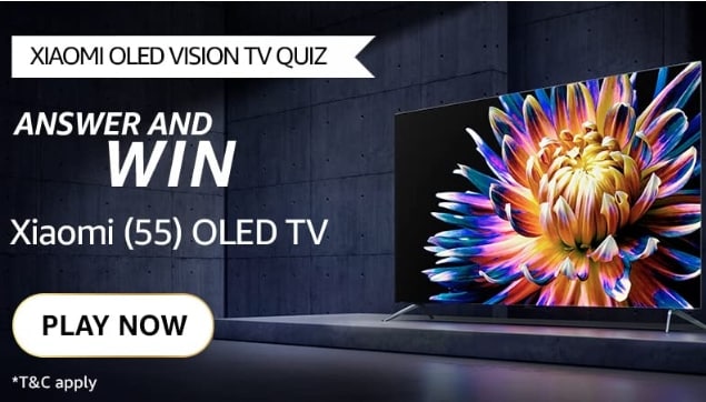 Amazon Xiaomi OLED vision TV Quiz Answers Today Win OLED Vision TV