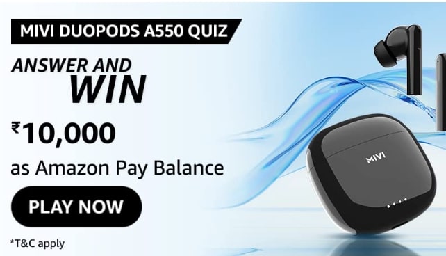 Amazon Mivi DuoPods A550 Quiz Answers Win ₹10000