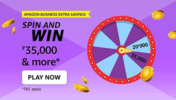 Amazon Business Extra Savings Quiz Answers Spin and Win - Rs.30000