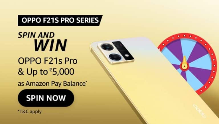 OPPO F21s Pro Spin & Win Amazon Quiz Answer Win ₹5000