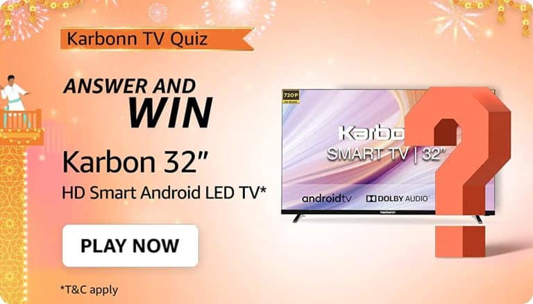 Amazon Karbonn TV Quiz Answers Win Android LED TV
