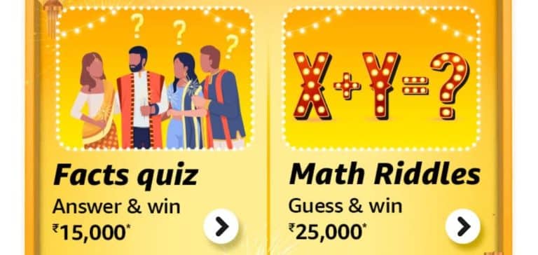 Amazon Answer The Math Riddle Quiz Answers Win ₹25000