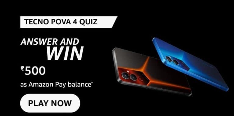 Amazon Tecno POVA 4 Quiz Answers Win 500