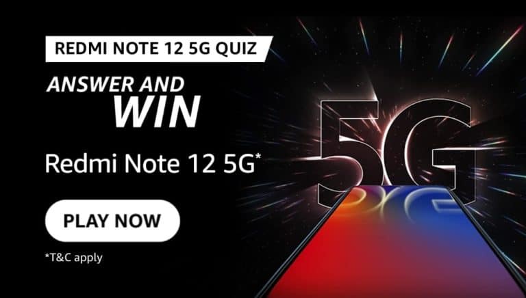 Amazon Redmi Note 12 5G Quiz Answers Win Super Note