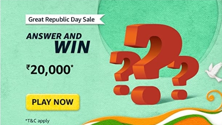 Amazon Republic Day Quiz Answers Win 20000