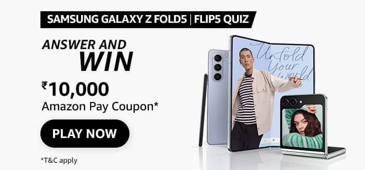 Amazon Samsung Galaxy Z Fold5 | Z Flip5 Quiz Answers How many times larger is the cover screen on Flip5 compared to Flip4?