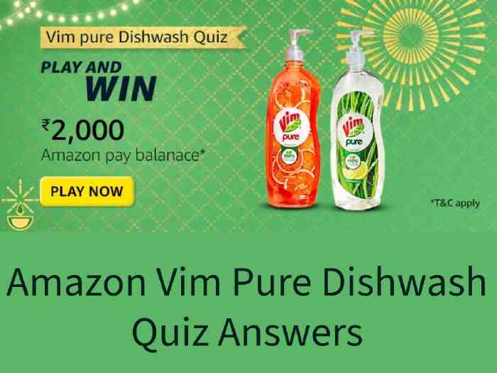 Amazon Vim Pure Dishwash Quiz Answers